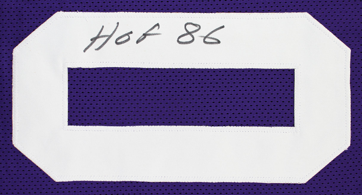 Fran Tarkenton "HOF 86" Signed Purple Pro Style Jersey BAS Witnessed #1W205271