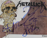 Metallica (4) Hetfield, Ulrich, Hammett +1 Signed One 45 RPM Album Cover BAS
