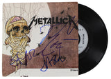 Metallica (4) Hetfield, Ulrich, Hammett +1 Signed One 45 RPM Album Cover BAS