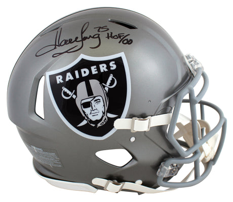 Raiders Howie Long "HOF 00" Signed Flash Full Size Speed Proline Helmet BAS Wit