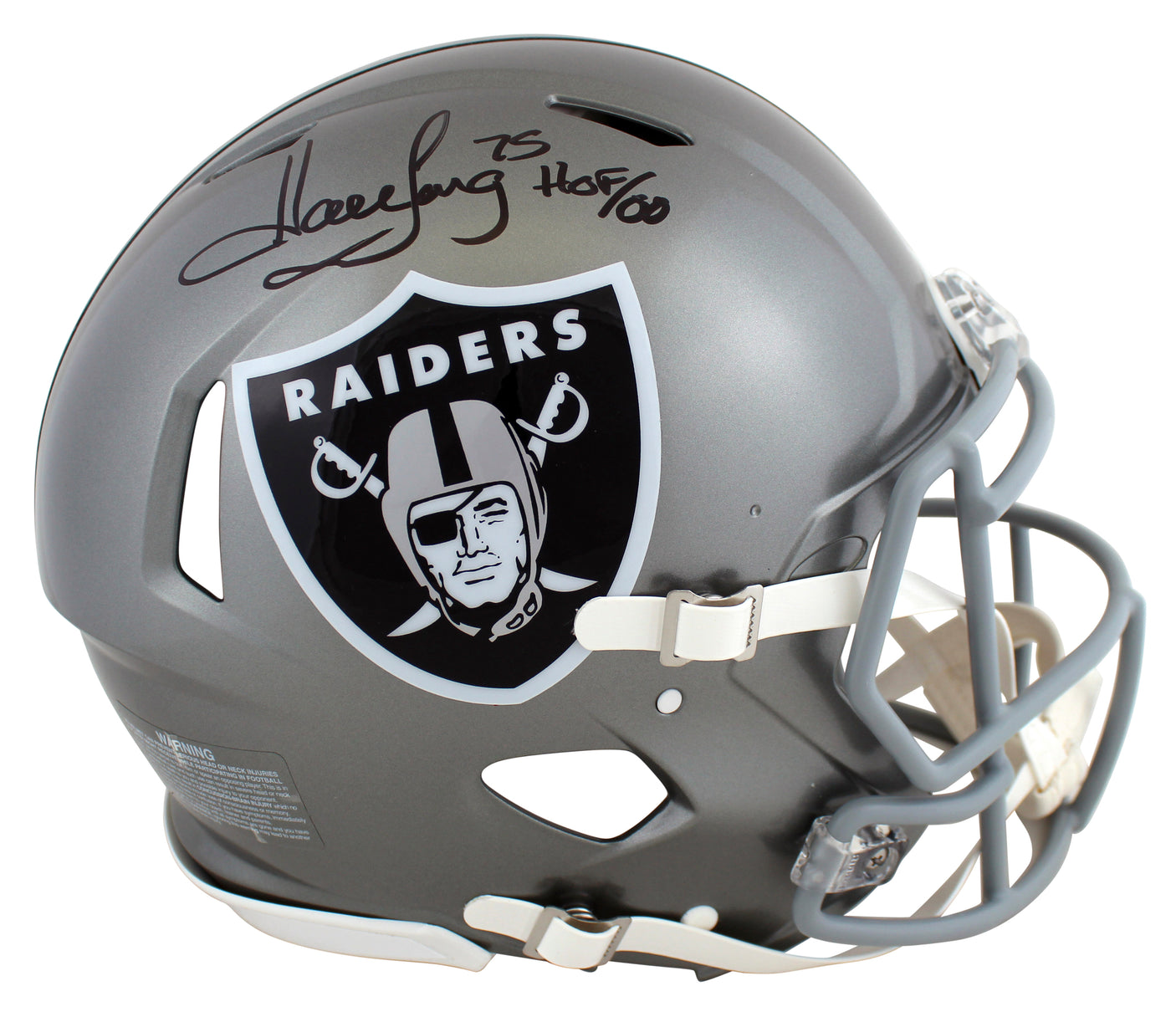 Raiders Howie Long "HOF 00" Signed Flash Full Size Speed Proline Helmet BAS Wit