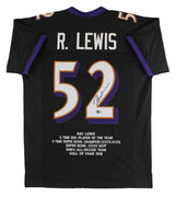 Ray Lewis Authentic Signed Black Pro Style Stat Jersey BAS Witnessed