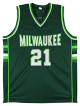 Alvin Robertson "4x All-Star" Authentic Signed Green Pro Style Jersey BAS Wit