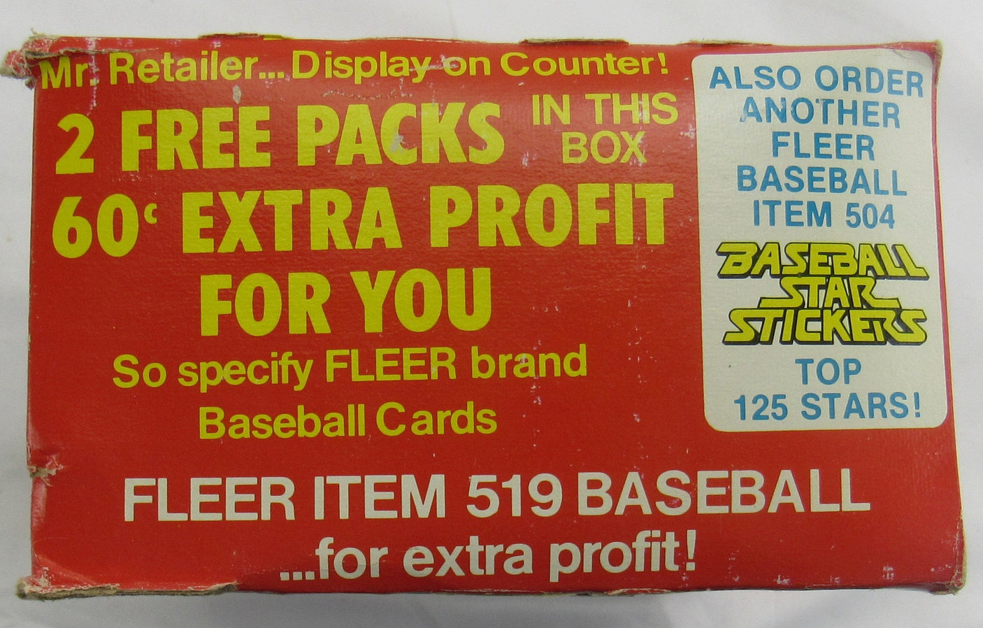 1981 Fleer Baseball Wax Box - 38 Pack Box - Clean Fresh Box