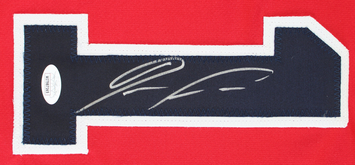 Ronald Acuna Jr. Authentic Signed Red Pro Style Jersey Autographed JSA Witness