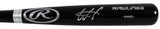 Rays Wander Franco Authentic Signed Black Rawlings Big Stick Baseball Bat JSA