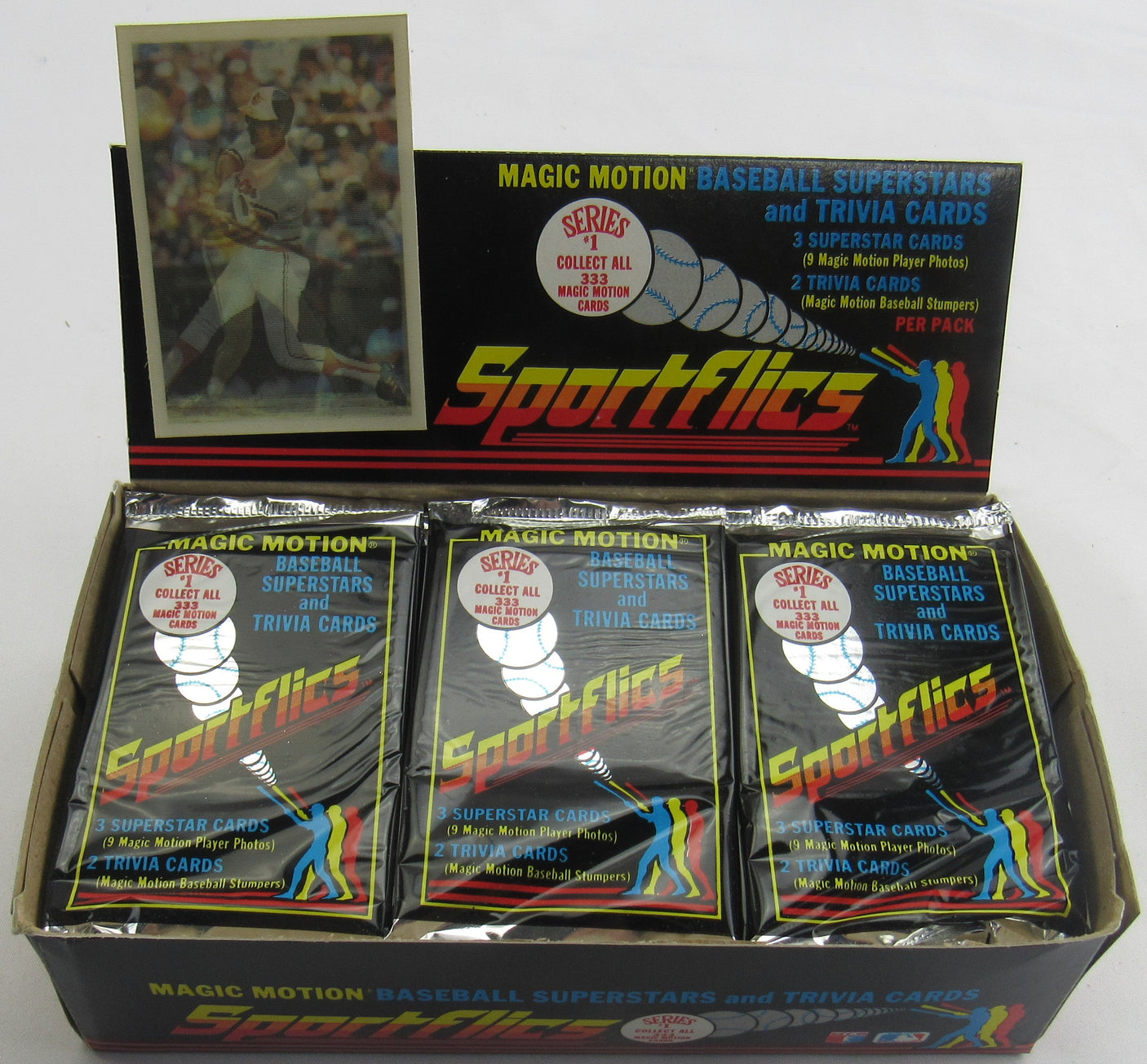1986 Sportflics Baseball Foil Pack Box - 36 Ct