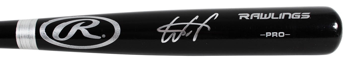 Rays Wander Franco Authentic Signed Black Rawlings Big Stick Baseball Bat JSA