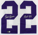 Paul Krause "HOF 98" Authentic Signed White Pro Style Jersey BAS Witnessed