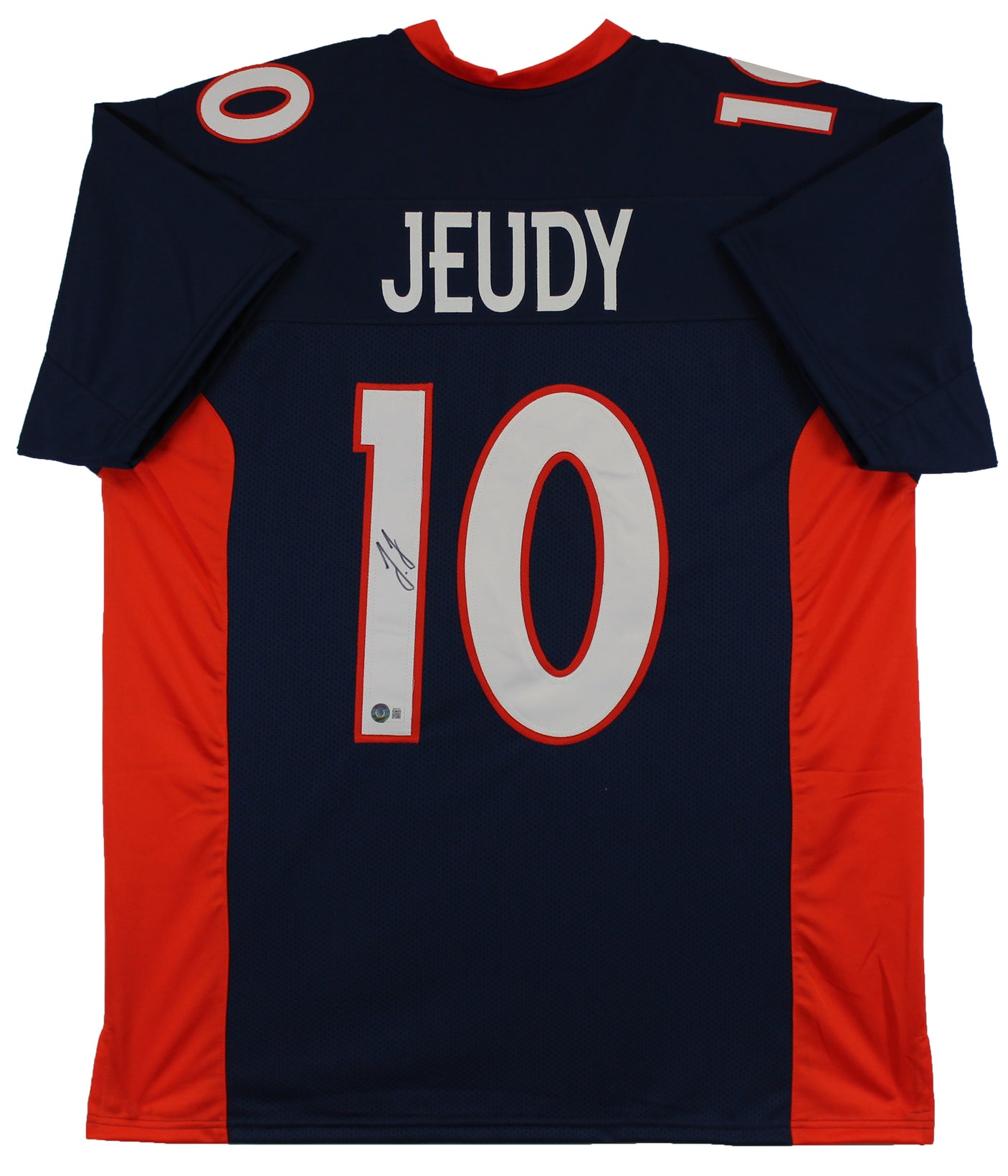 Jerry Jeudy Authentic Signed Navy Blue Pro Style Jersey BAS Witnessed