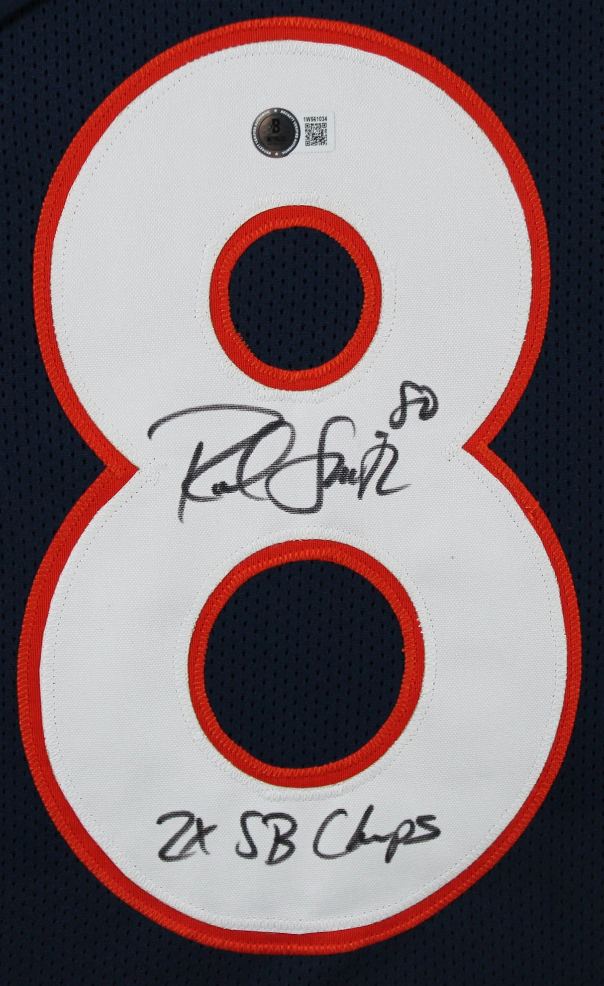 Rod Smith "2x SB Champs" Signed Navy Pro Style Framed Jersey BAS Witnessed