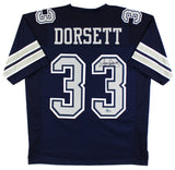 Tony Dorsett Signed Navy Blue Pro Style Jersey w/ Grey Numbers BAS Witnessed
