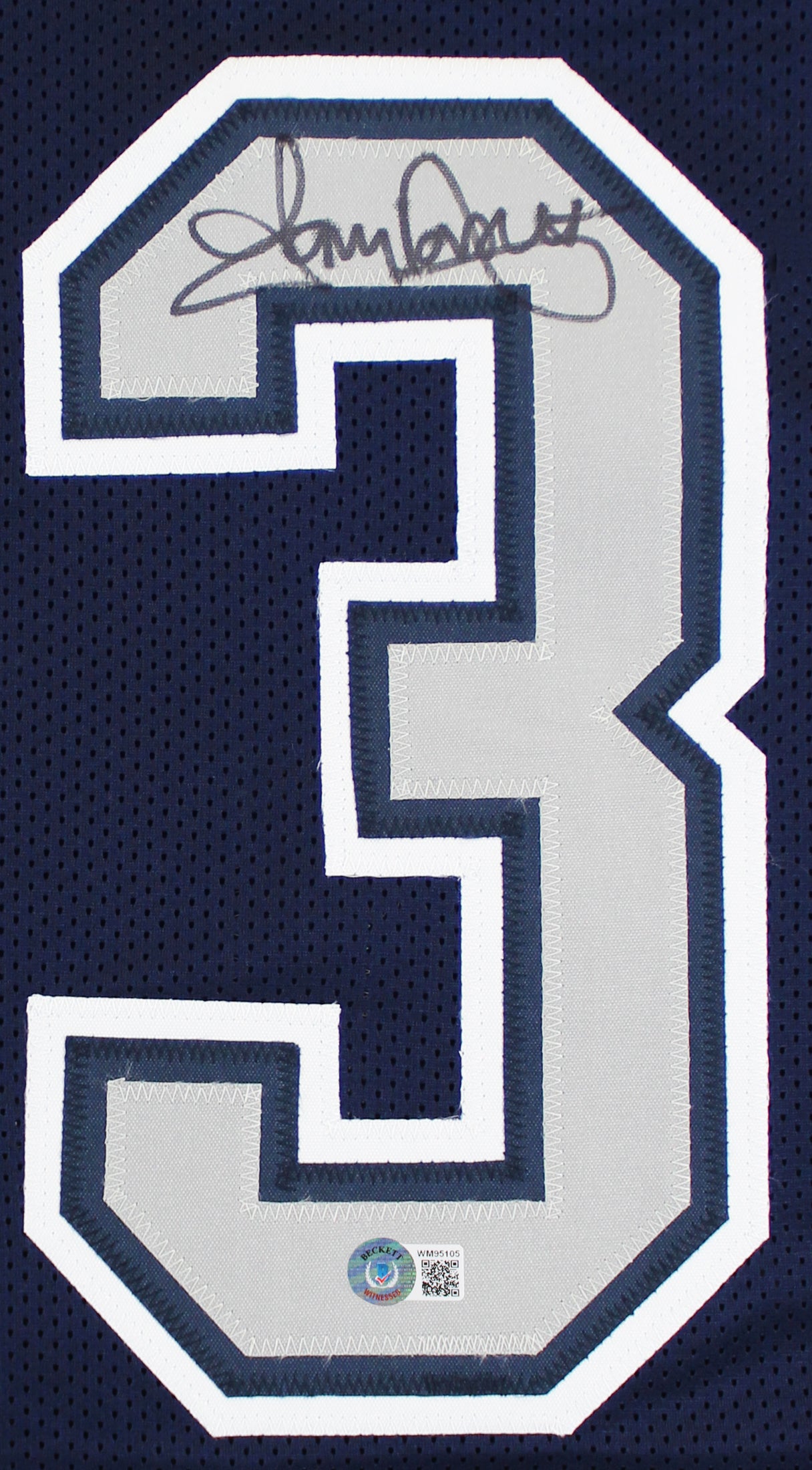 Tony Dorsett Signed Navy Blue Pro Style Jersey w/ Grey Numbers BAS Witnessed