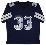 Tony Dorsett Signed Navy Blue Pro Style Jersey w/ Grey Numbers BAS Witnessed
