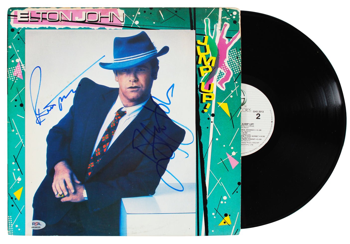 Elton John & Bernie Taupin Signed Jump Up! Album Cover W/ Vinyl PSA/DNA #AN38325
