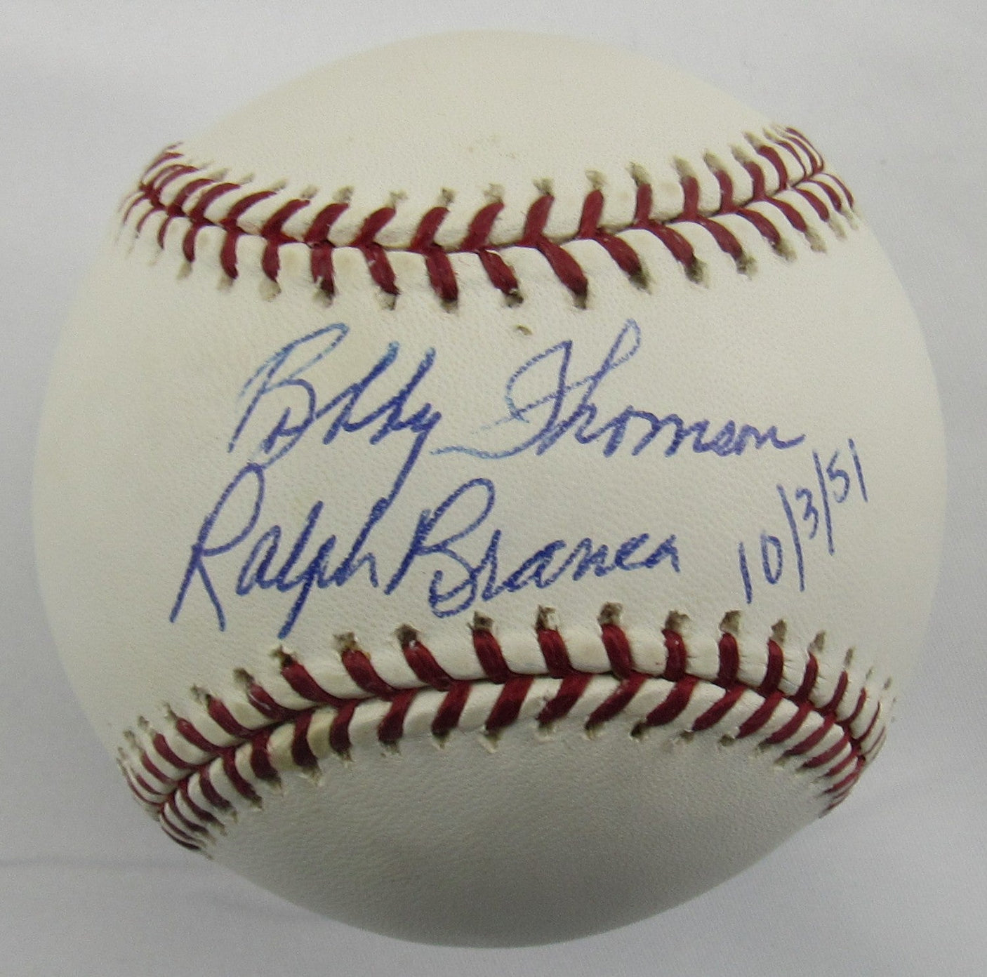 Ralph Branca Bobby Thomson Signed Auto Rawlings Baseball JSA CG64865