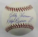 Ralph Branca Bobby Thomson Signed Auto Rawlings Baseball JSA CG64865