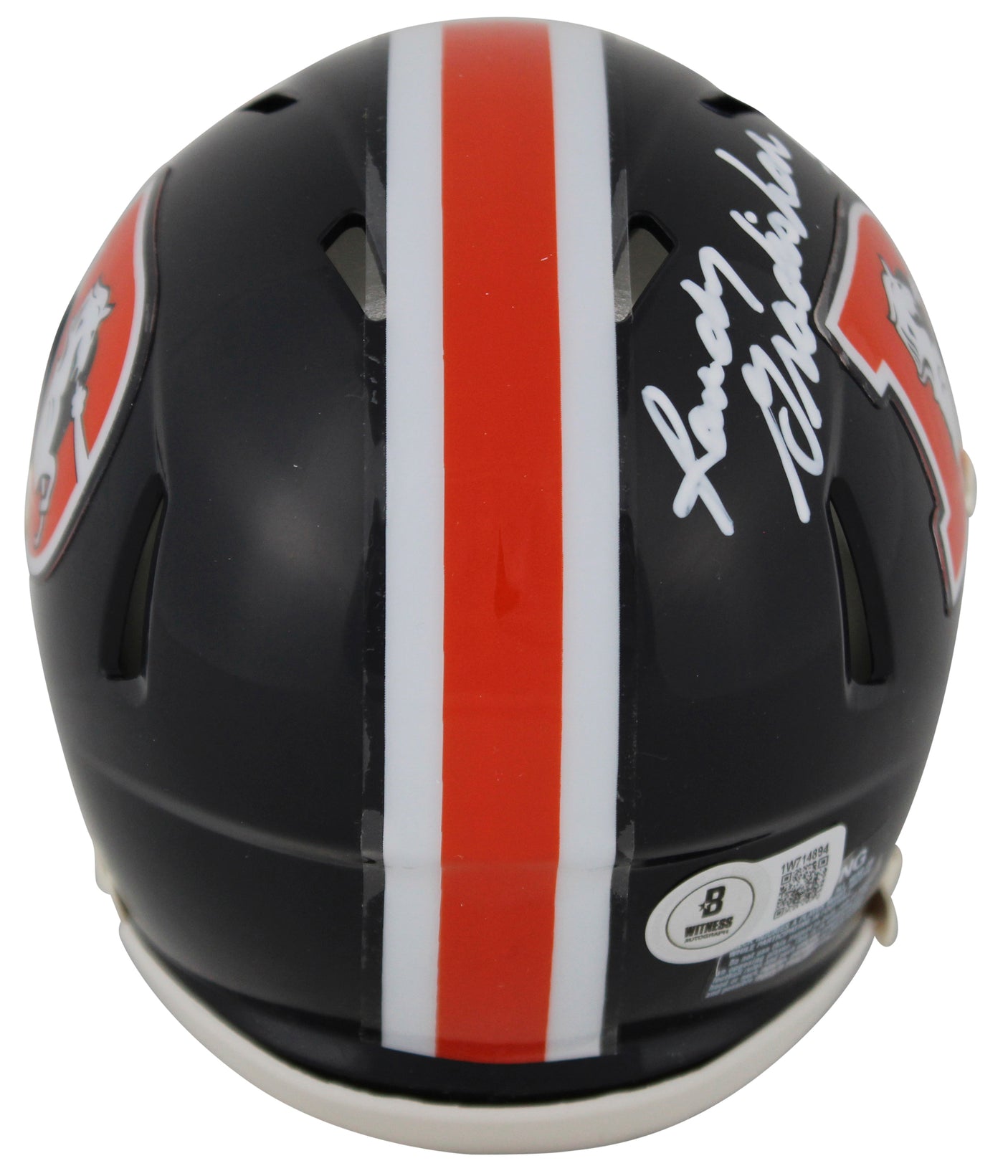 Broncos Randy Gradishar "HOF 24" Signed Color Rush Mini Helmet BAS Witnessed