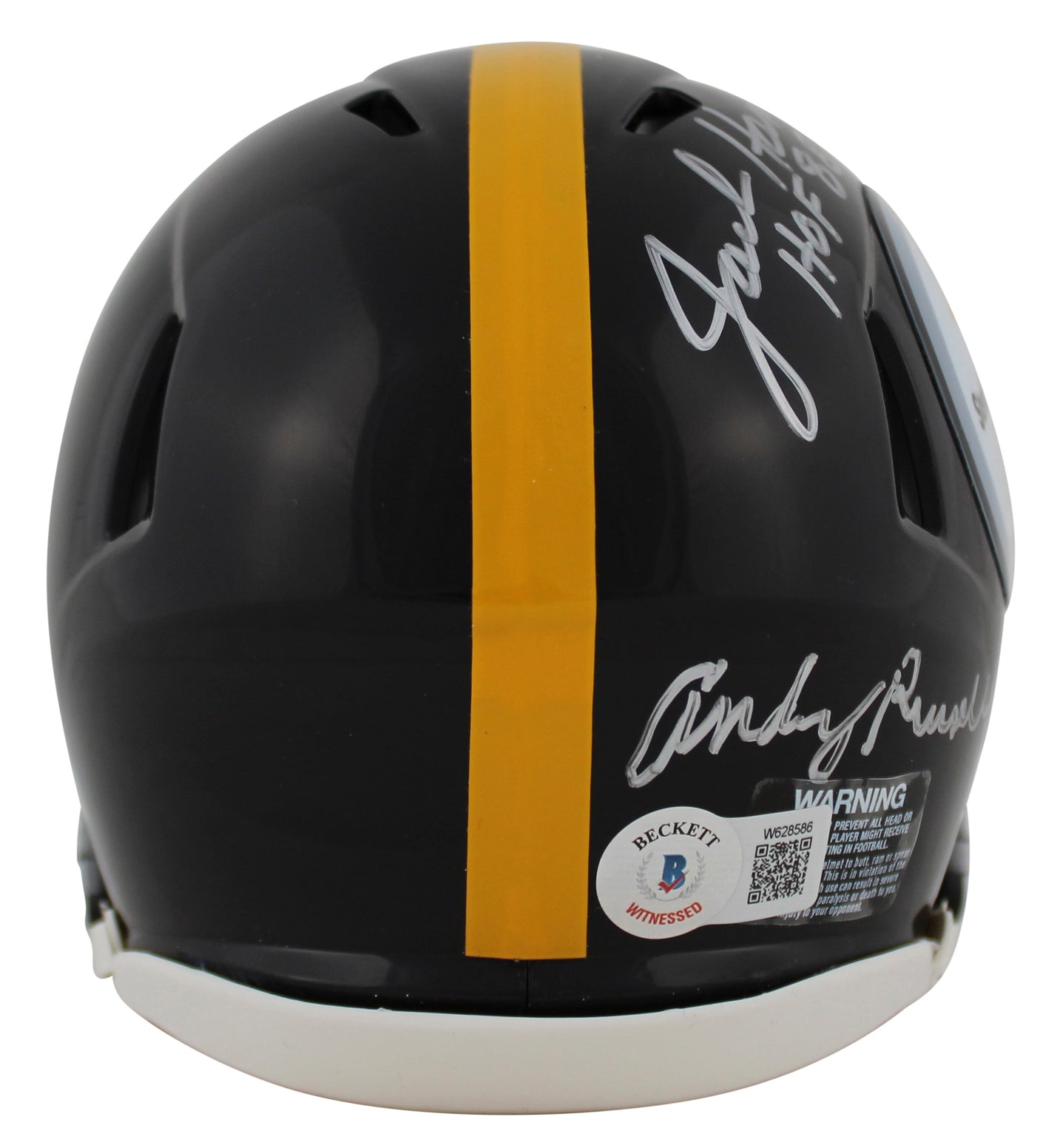 Steelers LBs (3) Ham, Lambert & Russell Signed Speed Mini Helmet BAS W #W628586