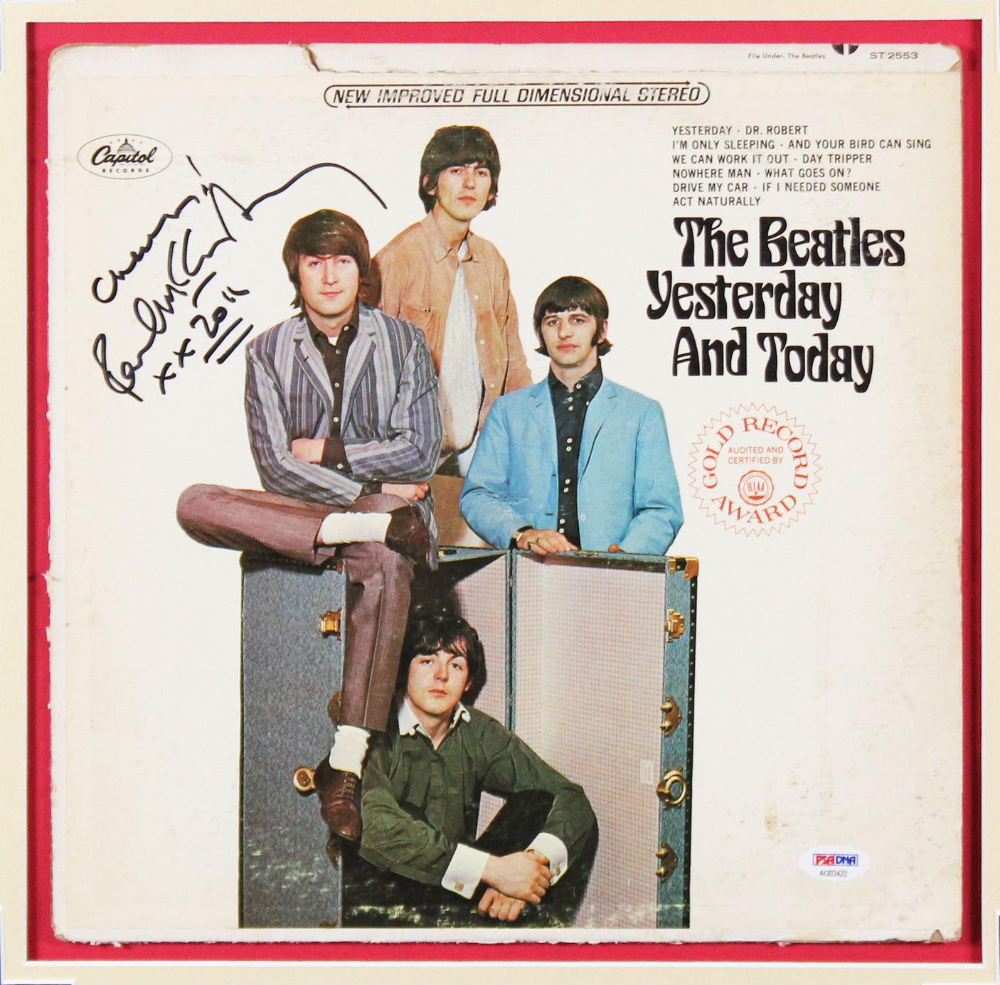 Paul McCartney The BeatlesSigned & Framed Yesterday & Today Album Cover PSA/DNA