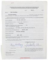 Louis Armstrong Signed 8.5x11 1970 Merv Griffin Show Contract BAS #AC33272