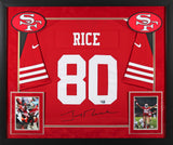 49ers Jerry Rice Authentic Signed Red Nike Game Framed Jersey Fanatics