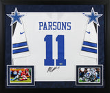 Cowboys Micah Parsons Authentic Signed White Nike Game Framed Jersey Fanatics 2