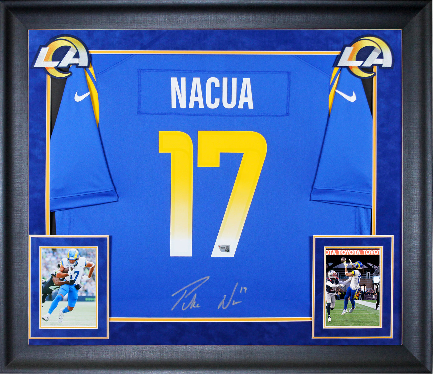 Rams Puka Nacua Authentic Signed Blue Nike Game Framed Jersey Fanatics