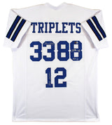 (3) Staubach, Dorsett & Pearson Signed White Pro Style Jersey BAS Witnessed