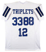 (3) Staubach, Dorsett & Pearson Signed White Pro Style Jersey BAS Witnessed