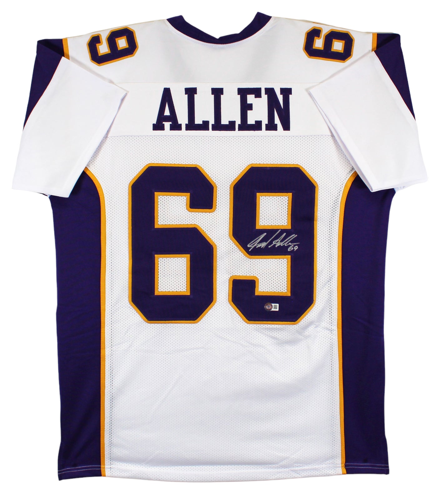 Jared Allen Authentic Signed White Pro Style Jersey Autographed BAS Witnessed 2