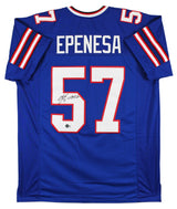 A.J. Epenesa Authentic Signed Blue Pro Style Jersey Signed on #5 BAS Witnessed