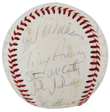 1977 Athletics (24) McCatty, Langford, Page Signed Oal Baseball BAS #AC33306