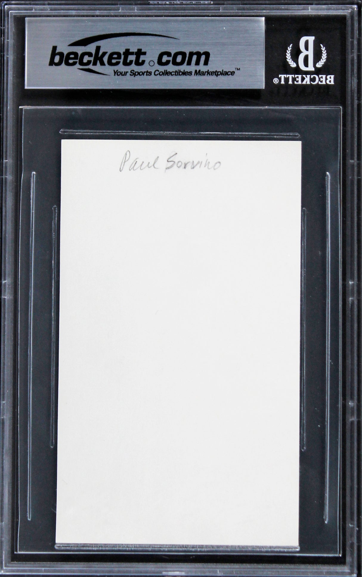 Paul Sorvino Goodfellas Authentic Signed 3x5 Index Card BAS Slabbed 1