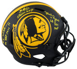 WFT SB MVPs Williams, Rypien & Riggins Signed Eclipse F/S Speed Rep Helmet BAS