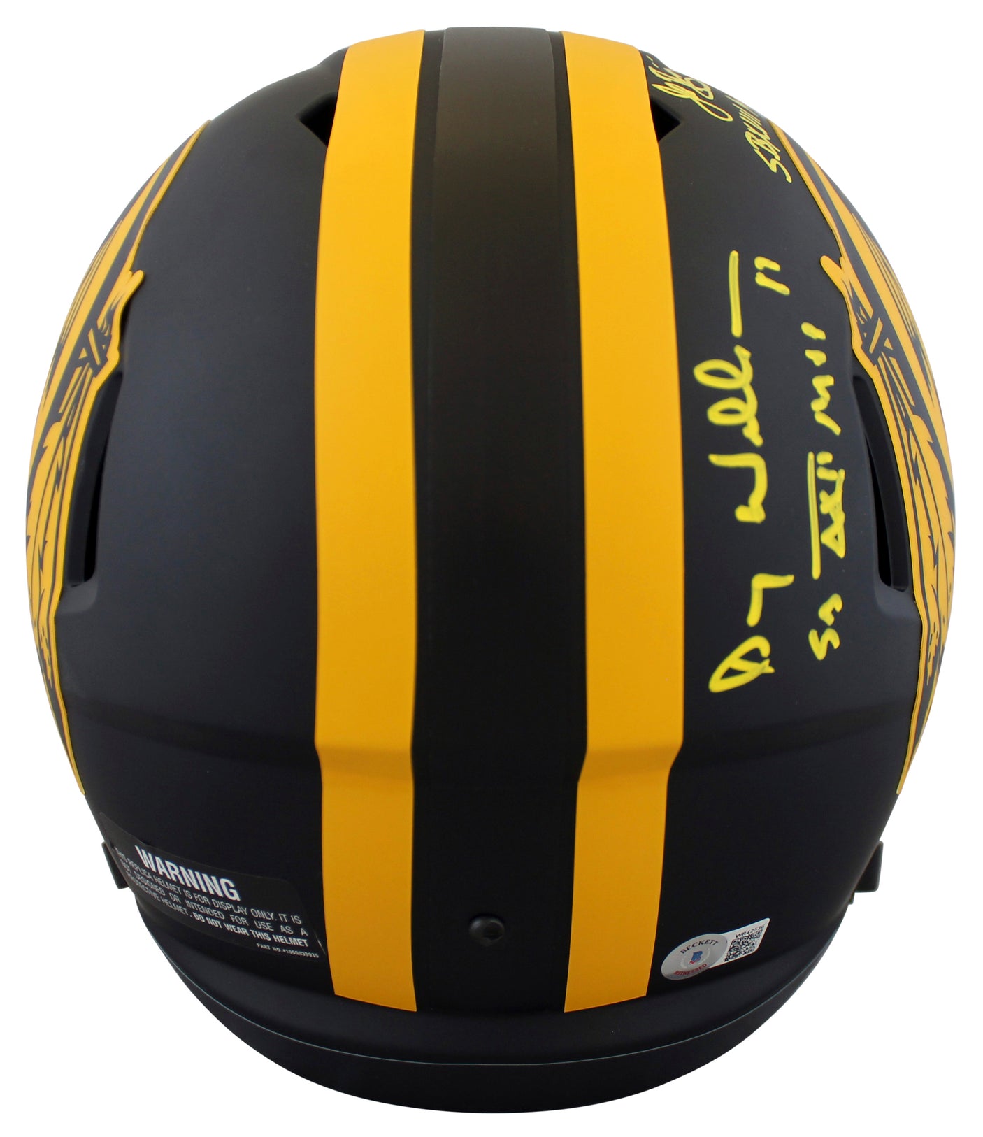 WFT SB MVPs Williams, Rypien & Riggins Signed Eclipse F/S Speed Rep Helmet BAS