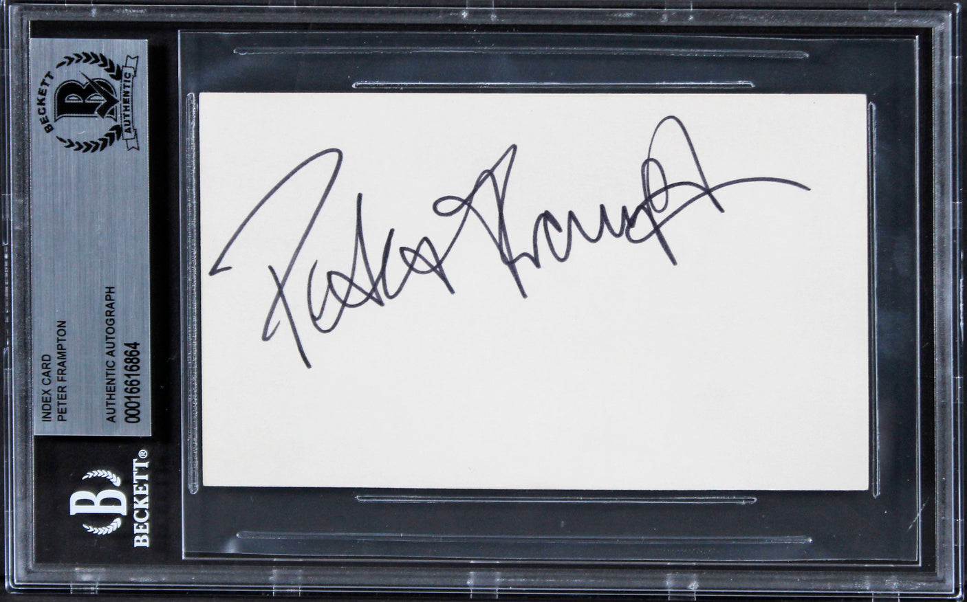 Peter Frampton The Herd Authentic Signed 3x5 Index Card Autographed BAS Slabbed