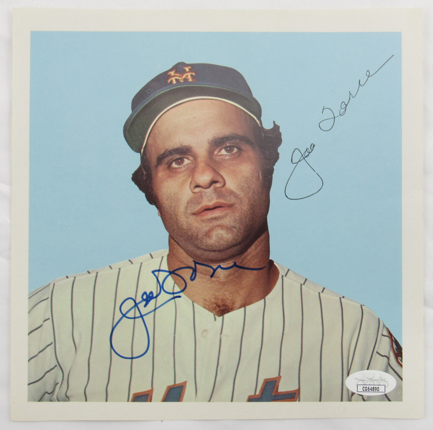 Joe Torre Cleon Jones Signed Auto 8x8 Color Print JSA CG64890
