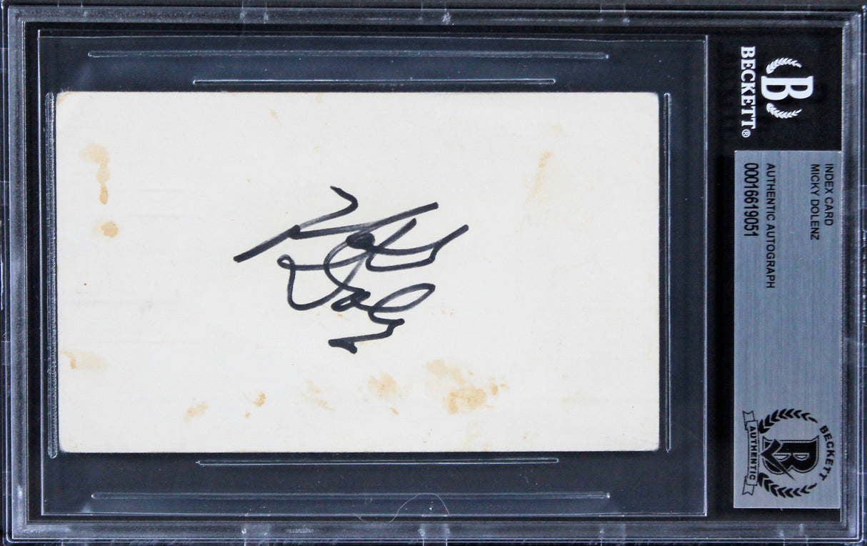 Micky Dolenz The Monkees Authentic Signed 3x5 Index Card BAS Slabbed 2