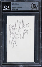 Mickey Rourke Iron Man 2 "Best Wishes" Signed 3x5 Index Card BAS Slabbed 1