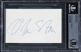Oliver Stone Platoon Authentic Signed 3x5 Index Card Autographed BAS Slabbed 1