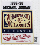 Bulls Michael Jordan Signed White 1995-96 M&N HWC Authentic Jersey BAS #AC33263