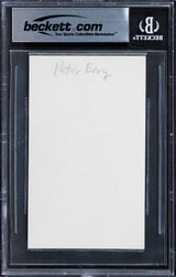 Peter Berg Patriots Day Authentic Signed 3x5 Index Card BAS Slabbed 4