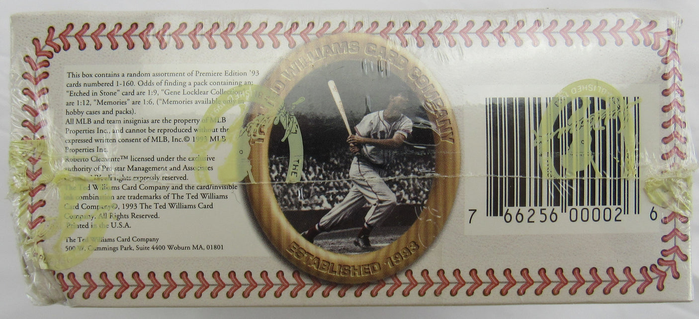 1993 Ted Williams Premier Edition Baseball Wax Box