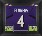 Zay Flowers Authentic Signed Purple Pro Style Framed Jersey Autographed BAS 1