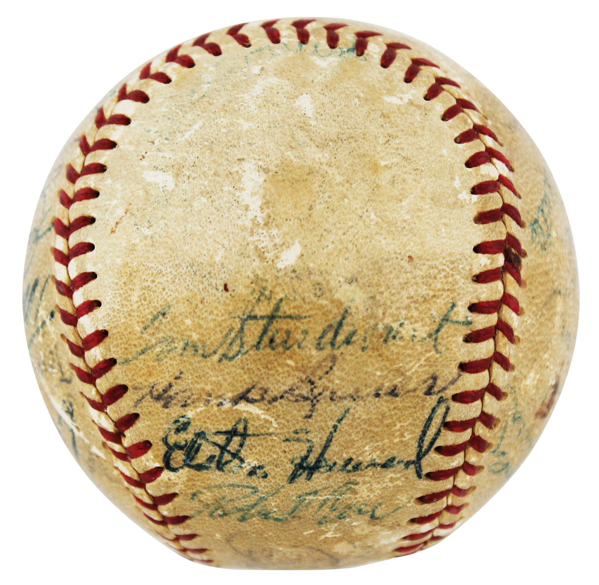 1955 Yankees (29) Mickey Mantle, Phil Rizzuto, Yogi Berra & Ed Ford Authentic Signed PSA #Q04470