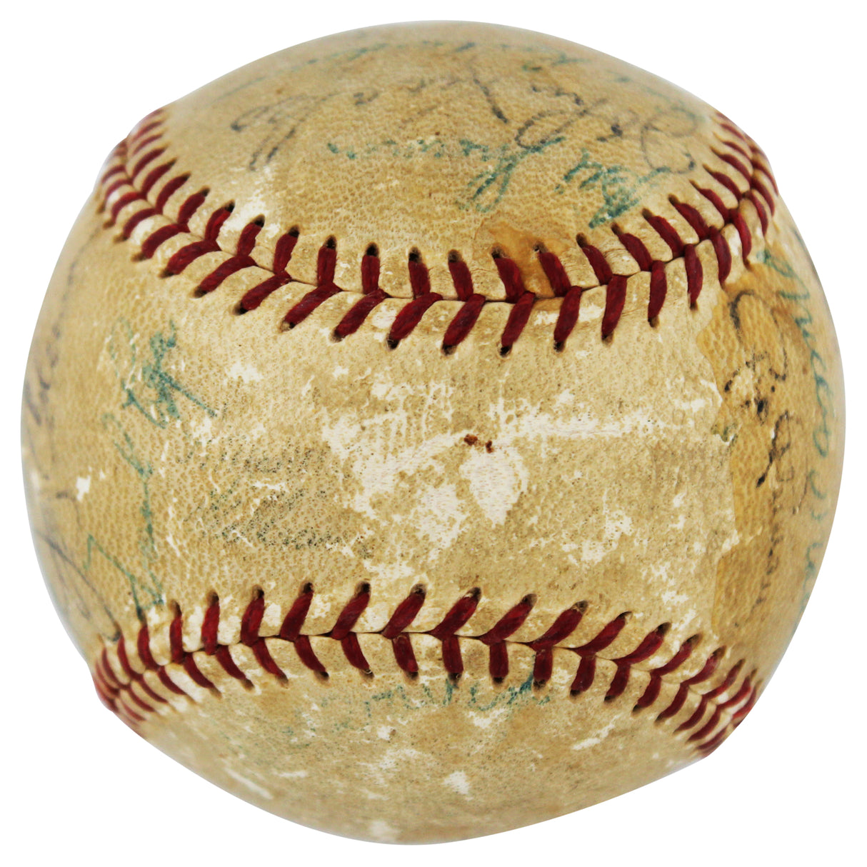 1955 Yankees (29) Mickey Mantle, Phil Rizzuto, Yogi Berra & Ed Ford Authentic Signed PSA #Q04470