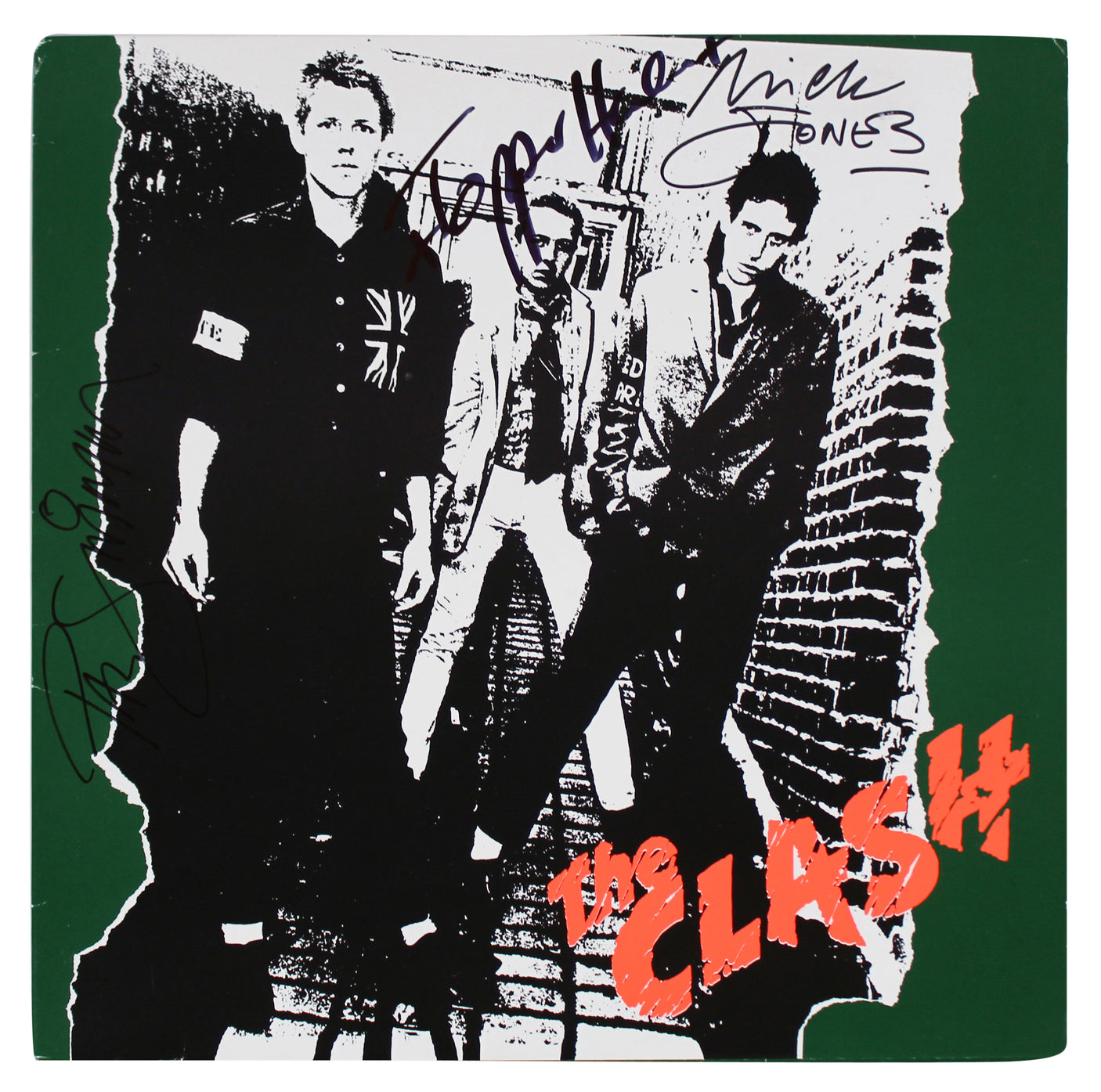 The Clash (3) Jones, Simmon, & Headon Signed Self Titled Album Cover BAS #A54019