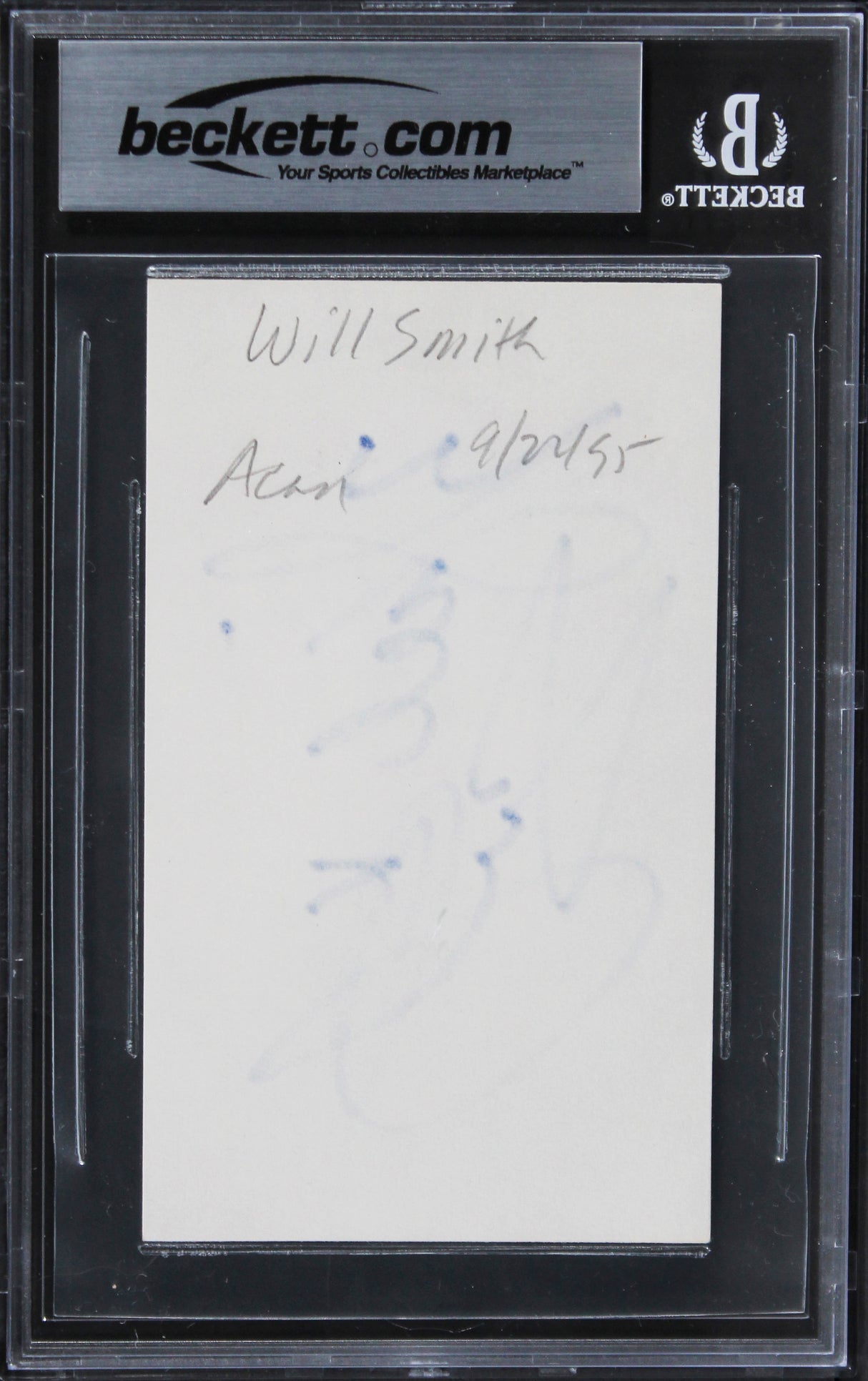 Will Smith Fresh Prince of Bel-Air Authentic Signed 3x5 Index Card BAS Slabbed
