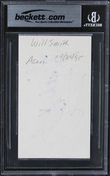 Will Smith Fresh Prince of Bel-Air Authentic Signed 3x5 Index Card BAS Slabbed